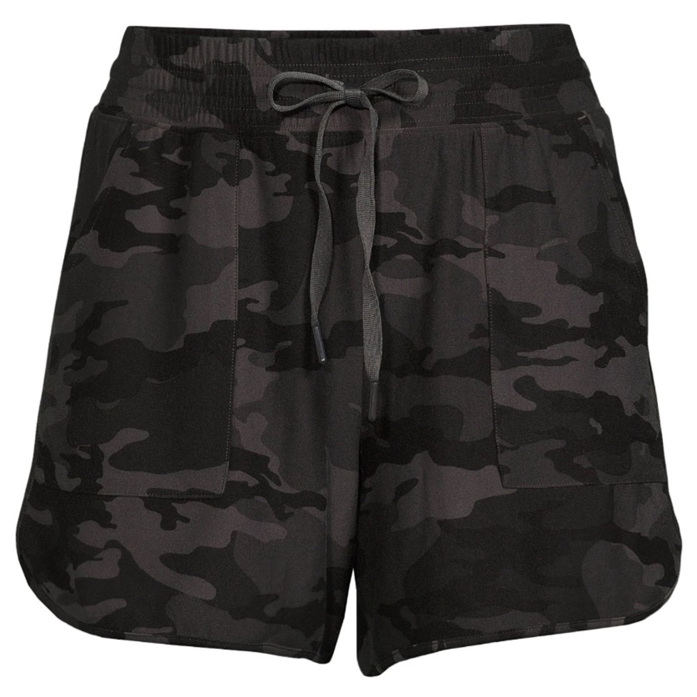 Athletic Works Women's Gym Shorts, Black Camo - Picture 2 of 5